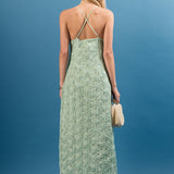Spaghetti Strap Lace Midi Dress
