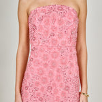 pink lace strapless dress Endless Rose