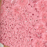 Lace Sequins Strapless Mini Dress