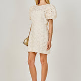 Textured Puff Sleeve Mini Dress