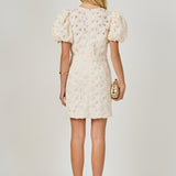 Textured Puff Sleeve Mini Dress