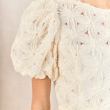 Textured Puff Sleeve Mini Dress