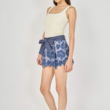 High Waisted Scalloped Hem Shorts