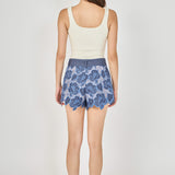 High Waisted Scalloped Hem Shorts