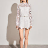 High Neck Lace Romper
