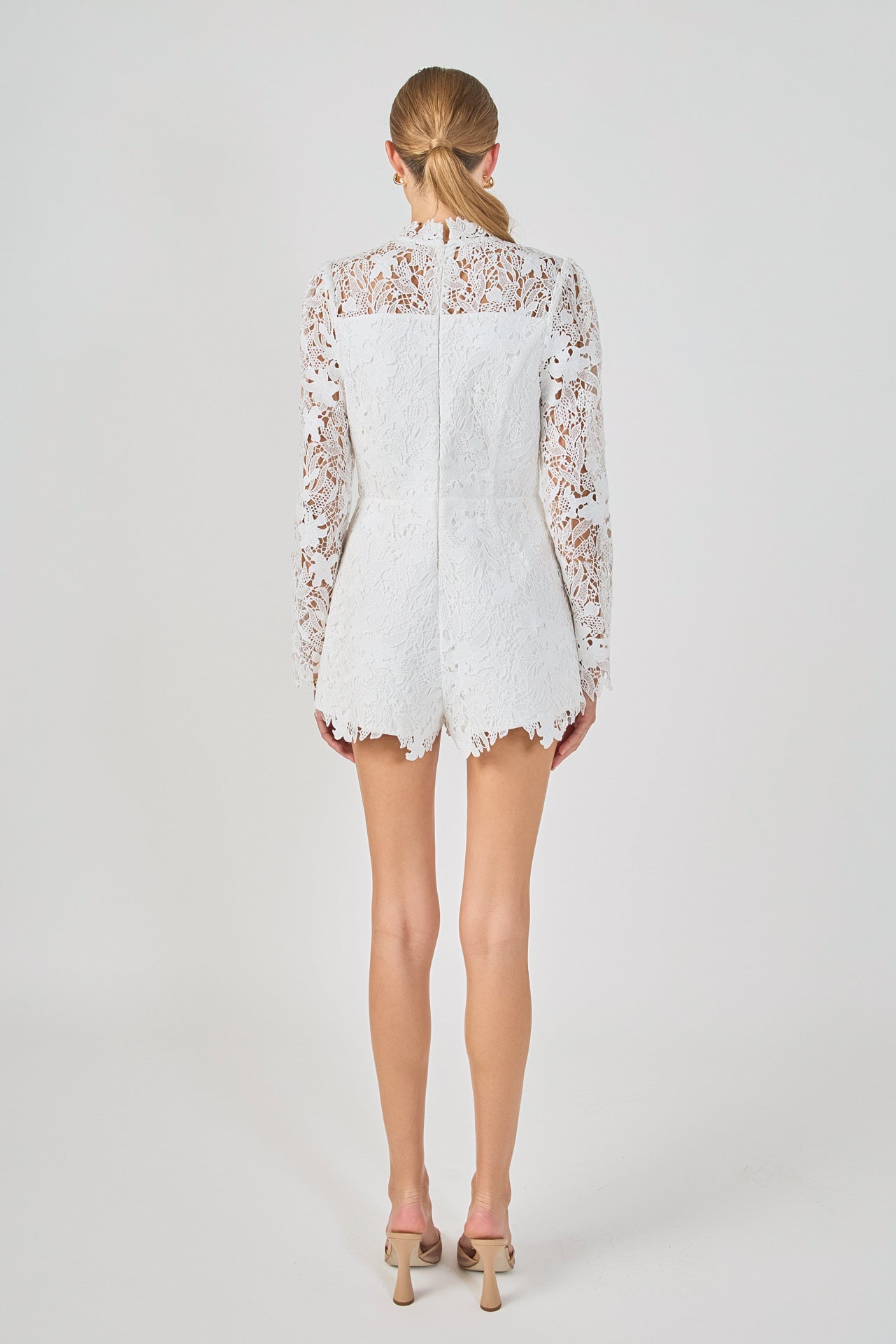 High Cut Rompers High Neck Lace Romper – Endless Rose