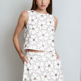 Floral Beaded Sleeveless Top