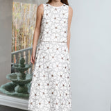 Floral Beaded Sleeveless Top
