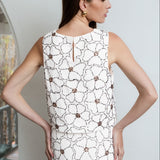 Floral Beaded Sleeveless Top