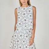 Floral Beaded Sleeveless Top