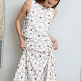Floral Beaded Midi Skirt