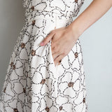 Floral Beaded Midi Skirt