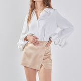 Satin Asymmetric Skort