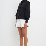 GREY LAB-Backless Long Sleeve Shirt-SHIRTS & BLOUSES available at Objectrare