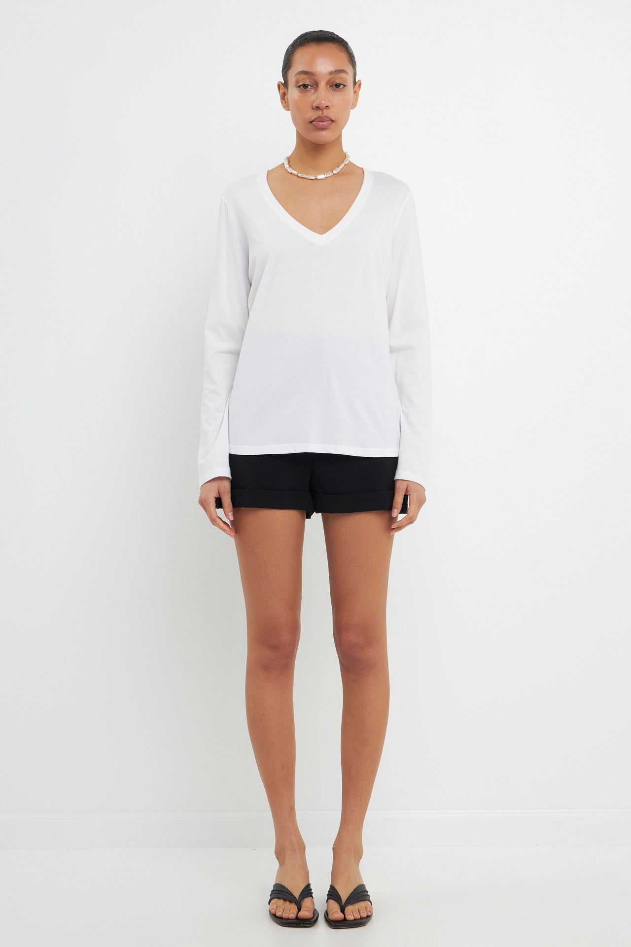 Classic Long Sleeve V Neck Tee