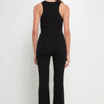 GREY LAB-Multi Rib Flared Knit Pants-PANTS available at Objectrare