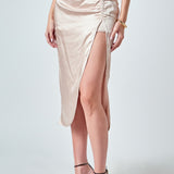 Front Slit Midi Skirt