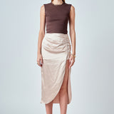 Front Slit Midi Skirt