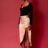 Front Slit Midi Skirt