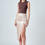 Front Slit Midi Skirt