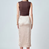 Front Slit Midi Skirt