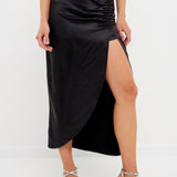 Front Slit Midi Skirt