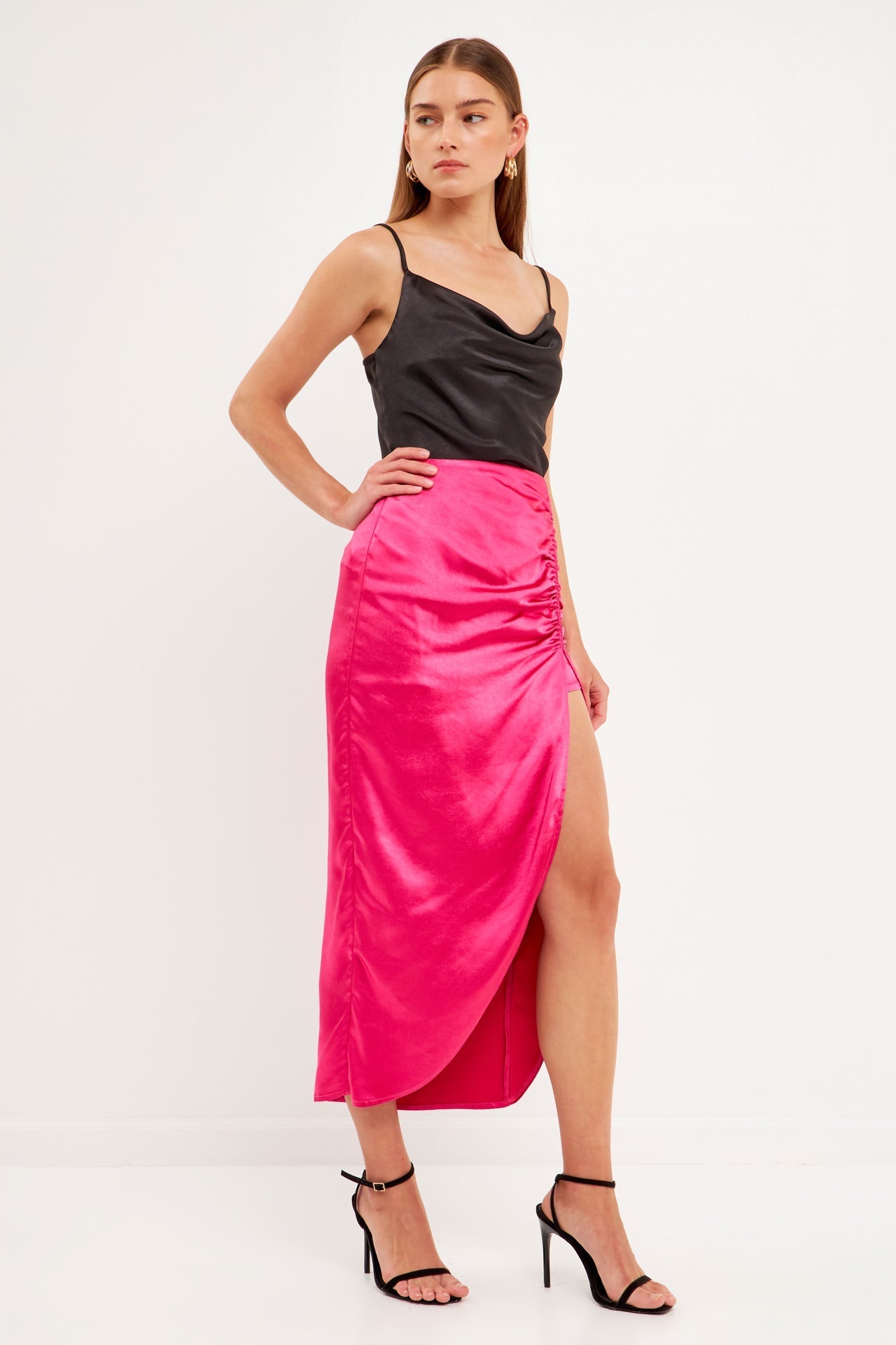 Front Slit Midi Skirt – Endless Rose