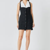 Premium Sleeveless Tweed Mini Dress