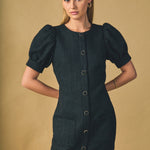 Endless Rose Women's Puff Sleeve Tweed Mini Dress - Black Endless Rose Women's Puff Sleeve Tweed Mini Dress - Black