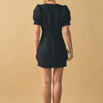 Endless Rose Women's Puff Sleeve Tweed Mini Dress - Black Endless Rose Women's Puff Sleeve Tweed Mini Dress - Black