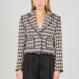 Fringed Tweed Blazer