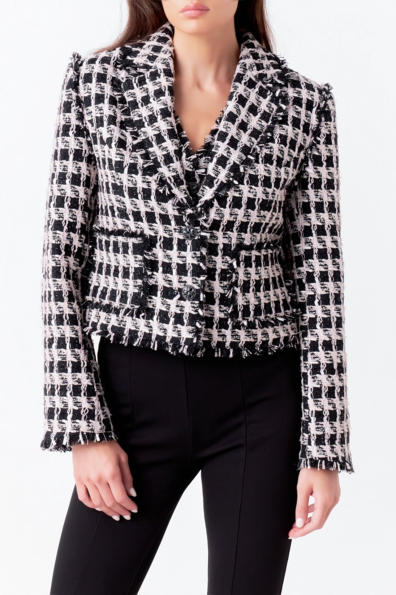 Endless Rose - Fringed Tweed Blazer - Jackets in Women's Clothing available at endlessrose.com