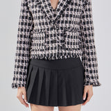 Fringed Tweed Blazer