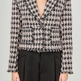Fringed Tweed Blazer