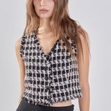 Fringed Tweed Vest