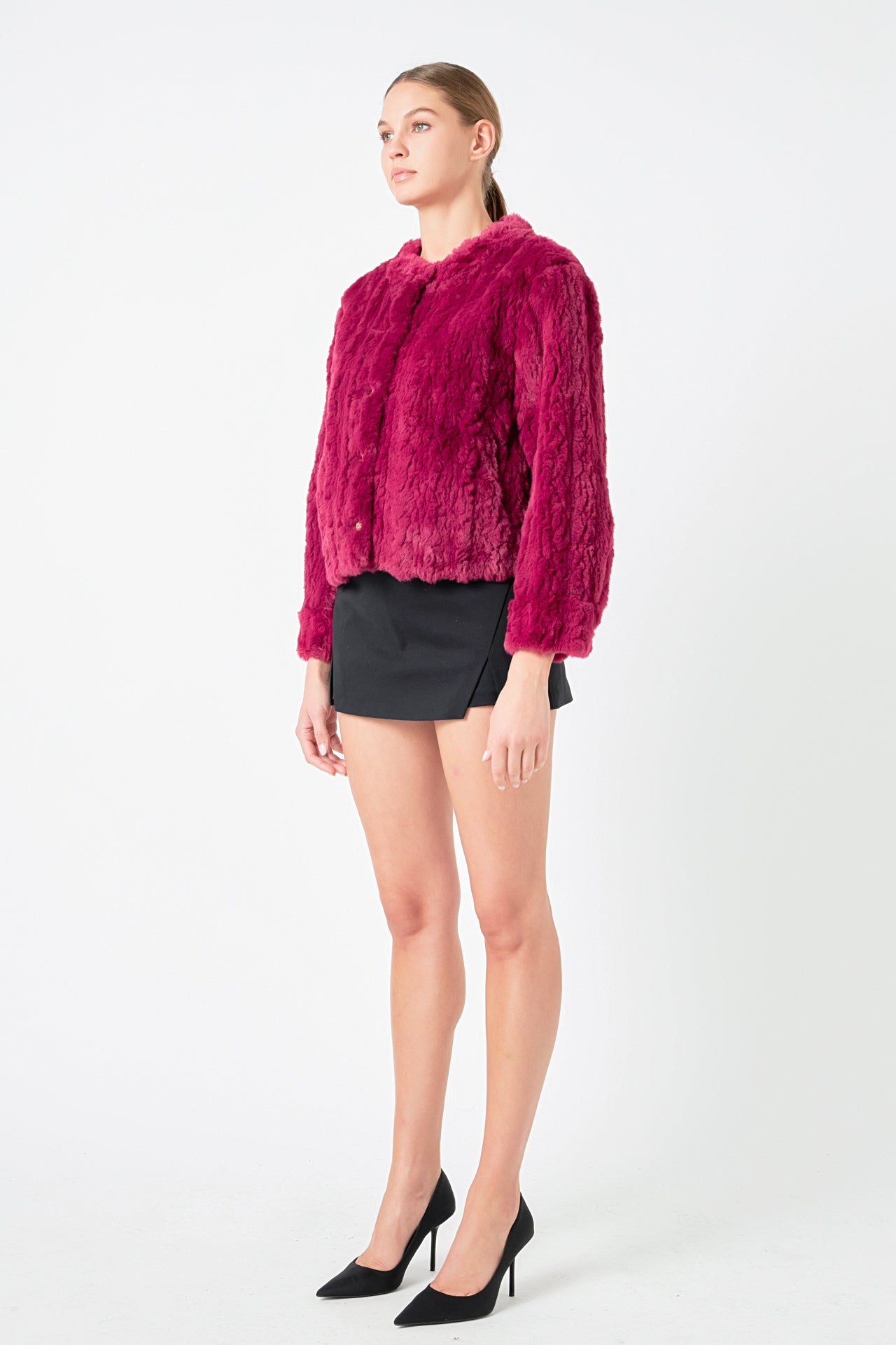 Rose gold fur on sale coat