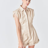Faux Leather Romper