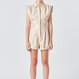 Faux Leather Romper