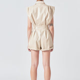 Faux Leather Romper