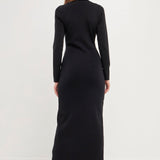 Cut Out Long Sleeve Maxi Dress