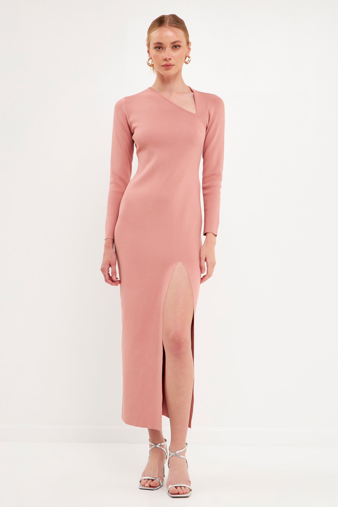 Cut Out Long Sleeve Maxi Dress