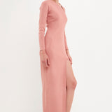 Cut Out Long Sleeve Maxi Dress