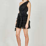 endless rose tiered mini dress Endless Rose Sequins Tiered Mini Dress - Green