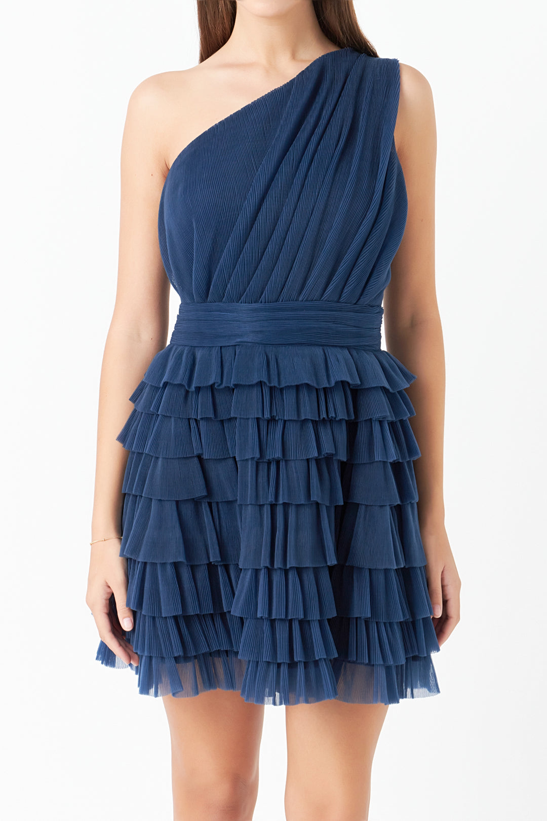 Ruched Tie Tulle Dress main image 0
