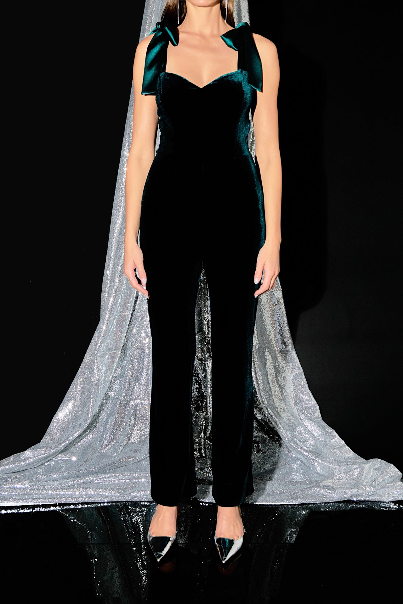 Endless Rose - Satin Velvet Sweetheart Jumpsuit - Jumpsuits in Women's Clothing available at endlessrose.com