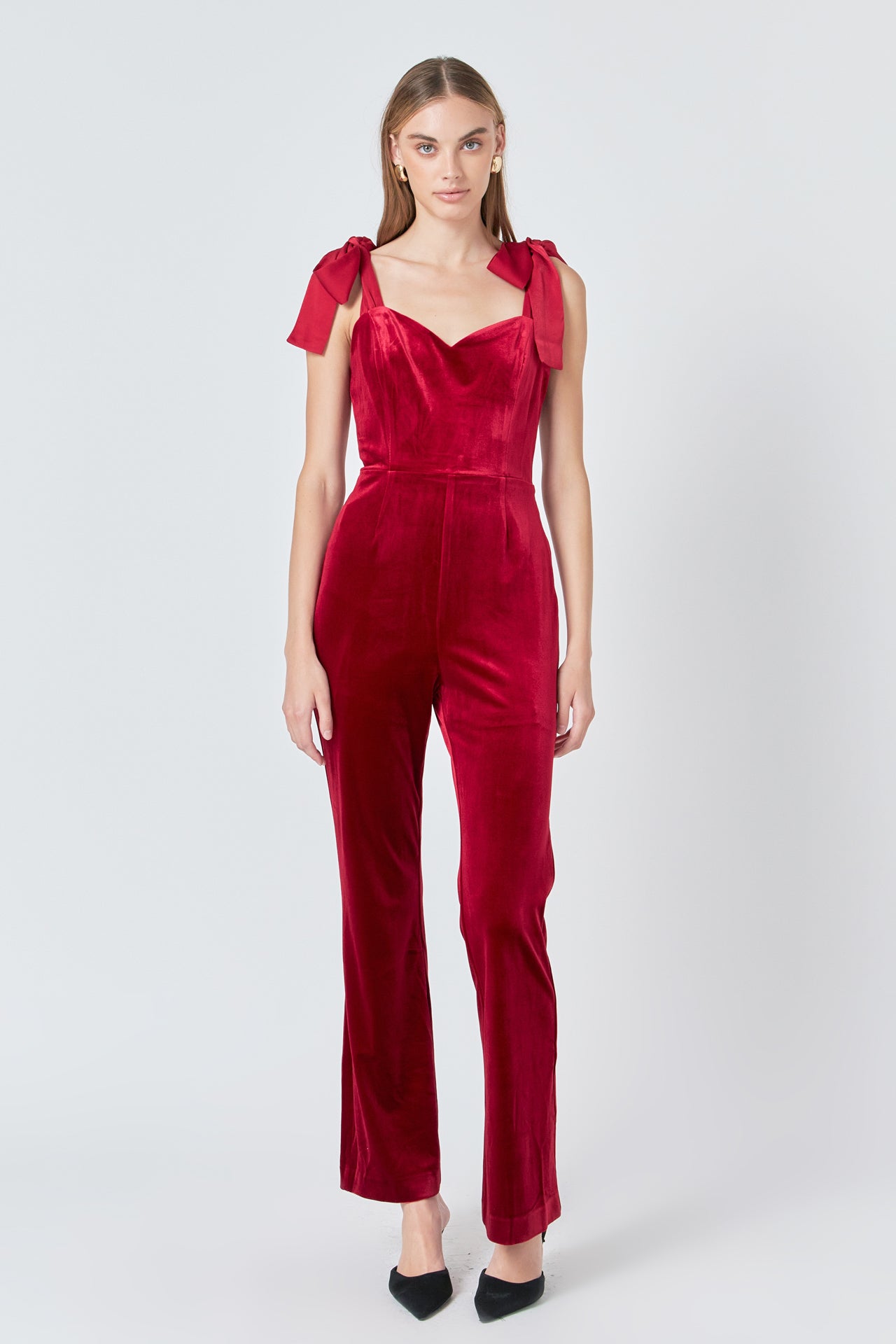 Satin Velvet Sweetheart Jumpsuit