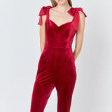 Satin Velvet Sweetheart Jumpsuit