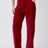 High-Waisted Velvet Pants