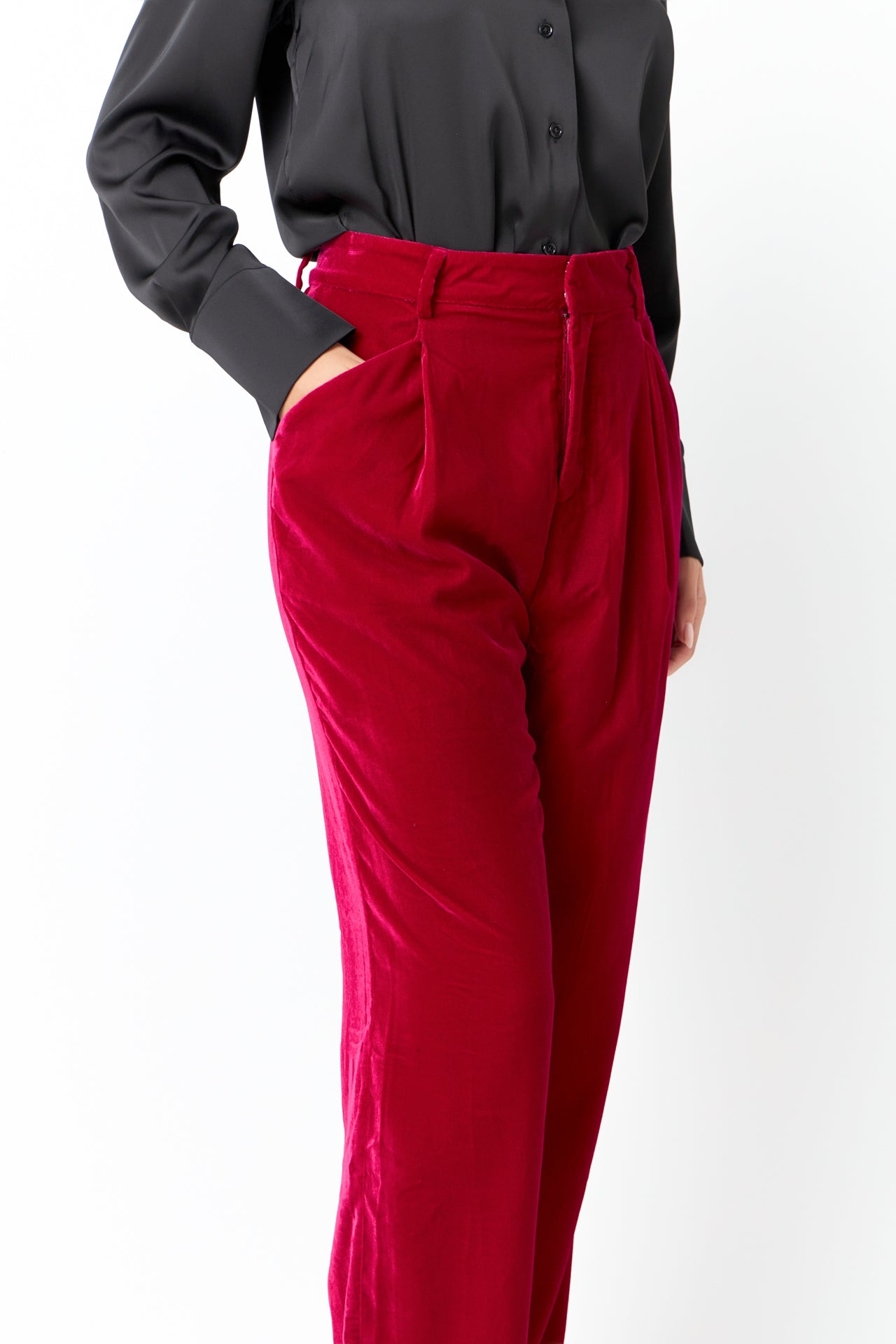 Endless Rose - High-Waisted Velvet Pants - Pants in Women's Clothing available at endlessrose.com