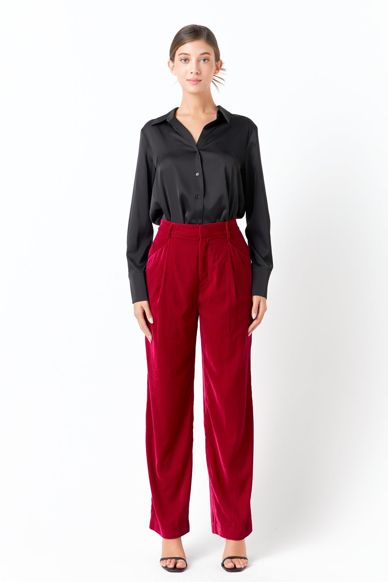 Endless Rose - High-Waisted Velvet Pants - Pants in Women's Clothing available at endlessrose.com